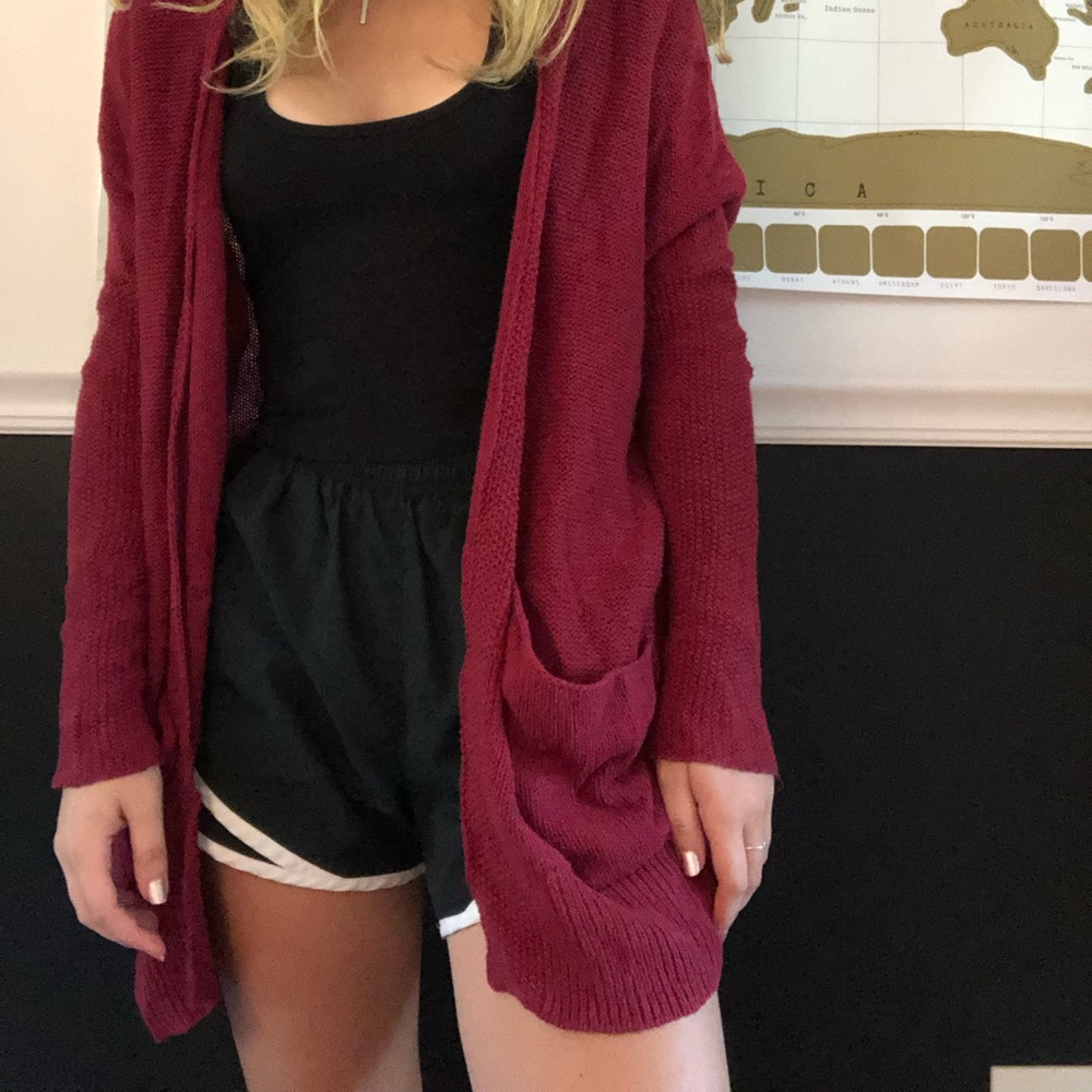 American Eagle Red Cardigan